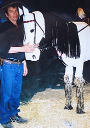 Les and his horse scarecrow