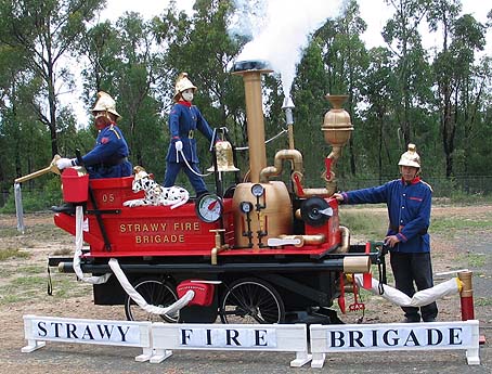 Scarecrow idea based on a steam powered fire engine