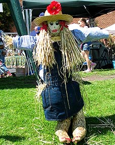 A whimsical traditional scarecrow idea